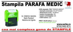 Stampila "PARAFA MEDIC REZIDENT"